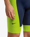 Man Wearing Cycling Jersey and Bib Shorts Mockup