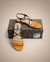 Pair of Strappy Sandals With Box Mockup