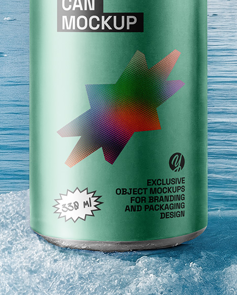 11.3oz Drink Can on Iceberg Mockup
