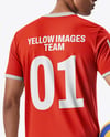 Man Wearing Full Volleyball Kit with Ball Mockup