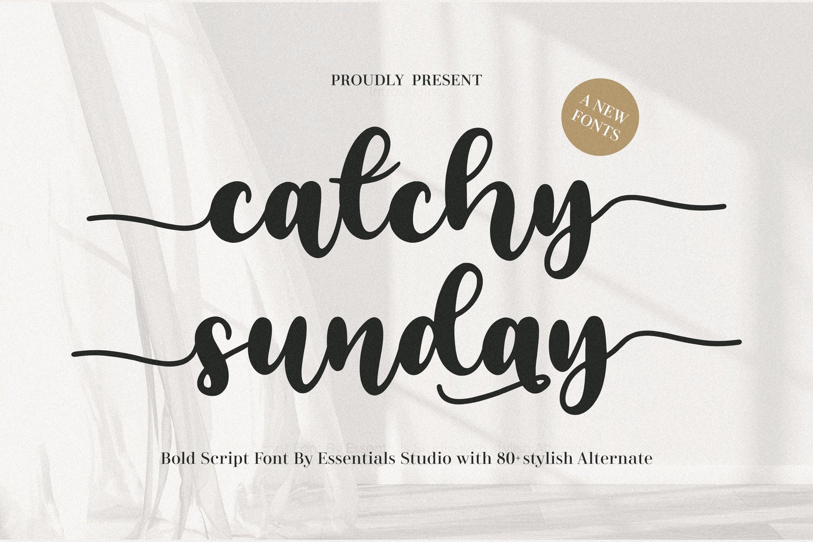 Catchy Sunday - Handwritten Script Font with Swash tails