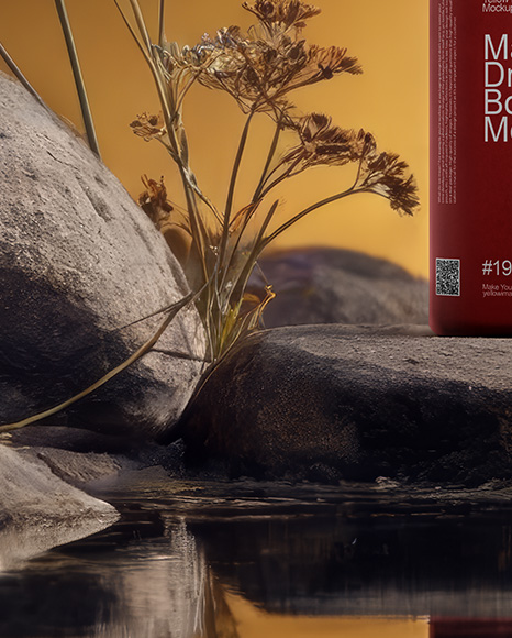 Matte Dropper Bottle on Stone Mockup