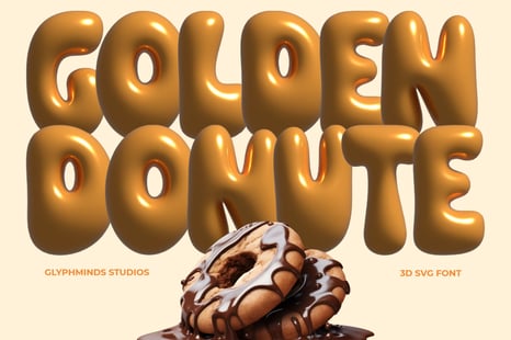 Golden Donut – 3D SVG Font