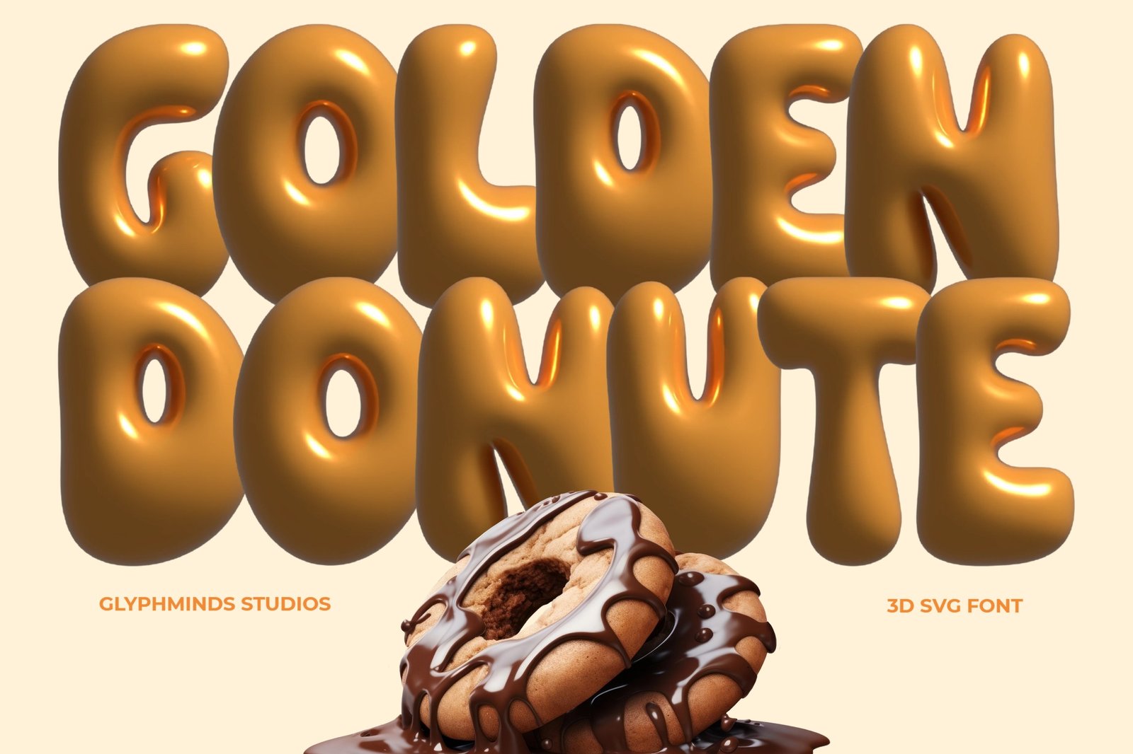 Golden Donut – 3D SVG Font