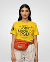 Woman Wearing T-Shirt with Fanny Pack Mockup
