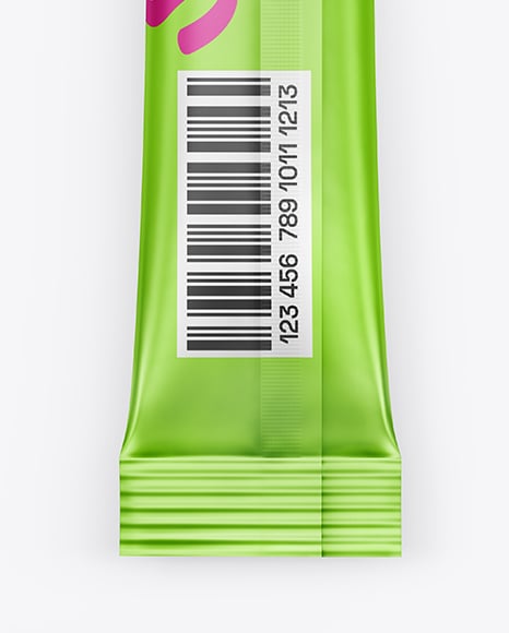Matte Metallic Stick Sachet Mockup
