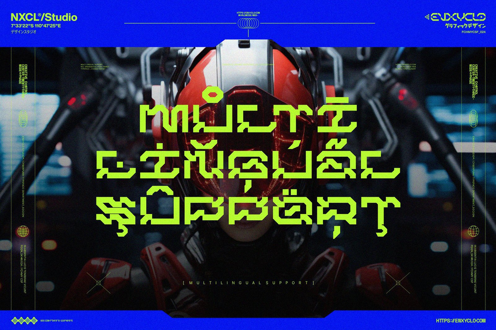 NCL GRAXEBEOSA FONT FAMILY - CYBERPUNK FUTURISTIC MECHA FONT
