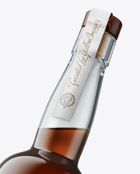 Tall Black Rum Bottle Mockup