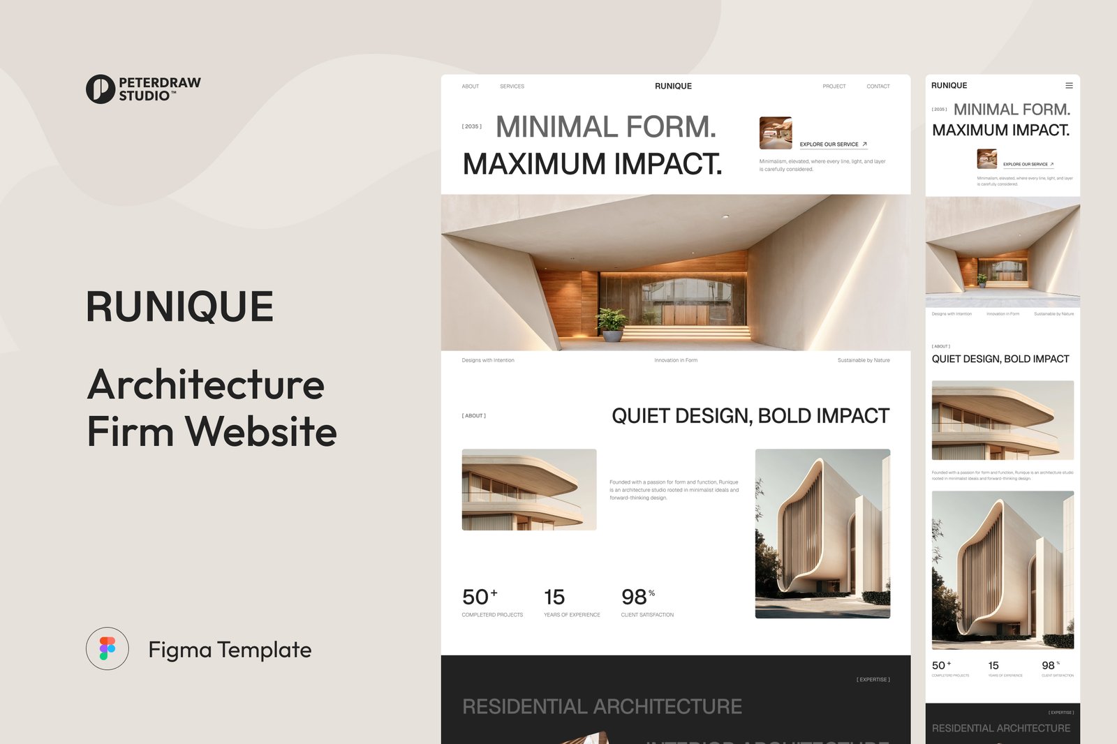 Runique – Architecture Firm Website UI Figma Template