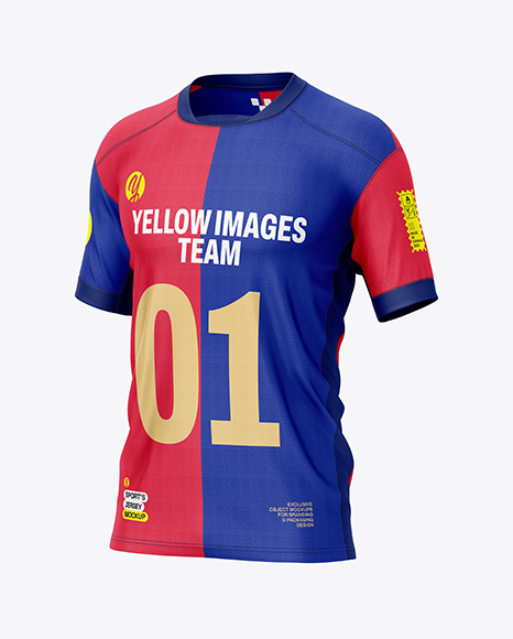 Soccer Jersey Mockup - Half Side View - 3D jersey mockup