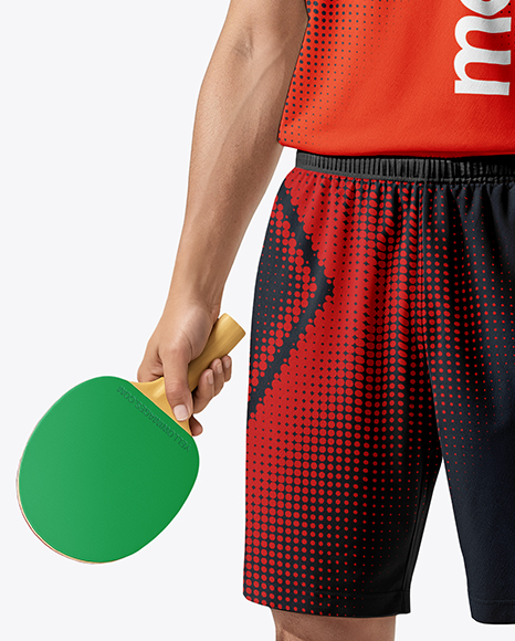 Asian Man Wearing Full Table Tennis Kit Mockup