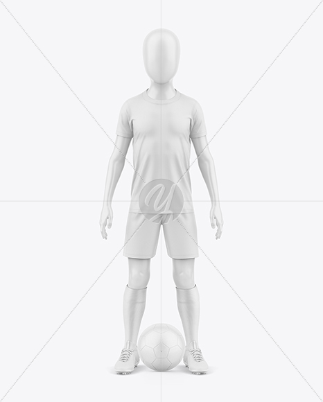 Kids Soccer Kit w/ Mannequin Mockup - Front View