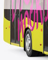 City Bus Mockup - Front Half Side View