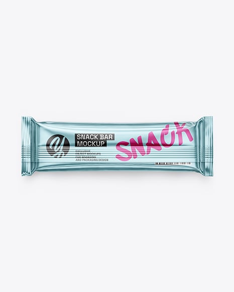 Glossy Metallic Snack Package Mockup - Cookie packaging mockup