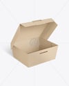 Opened Kraft Paper Food Box Mockup