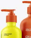 Pump Bottles with Tubes Mockup