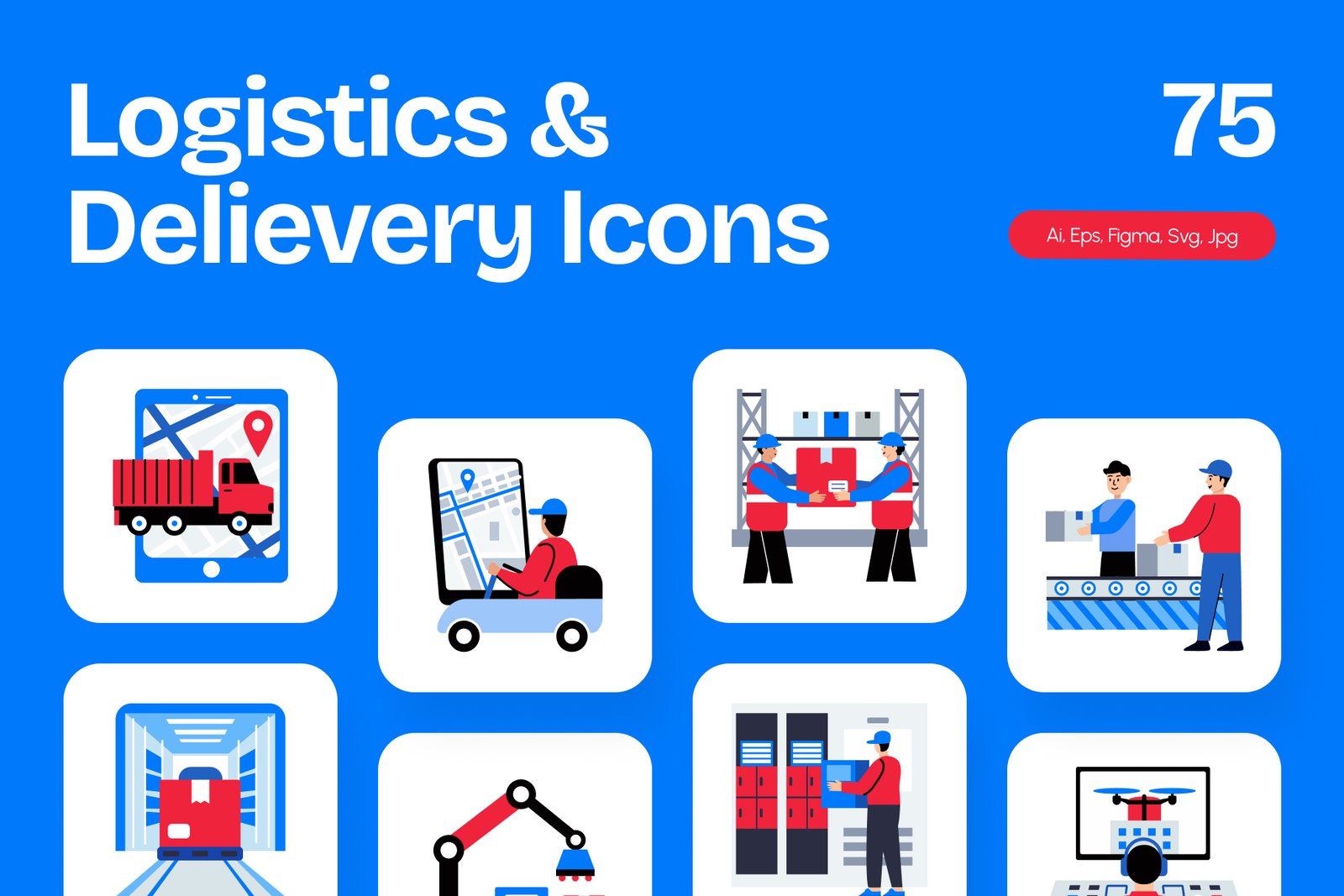 Logistics and Delivery Icon Set