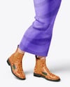 Chelsea Boots on Woman's Legs with Skirt Mockup