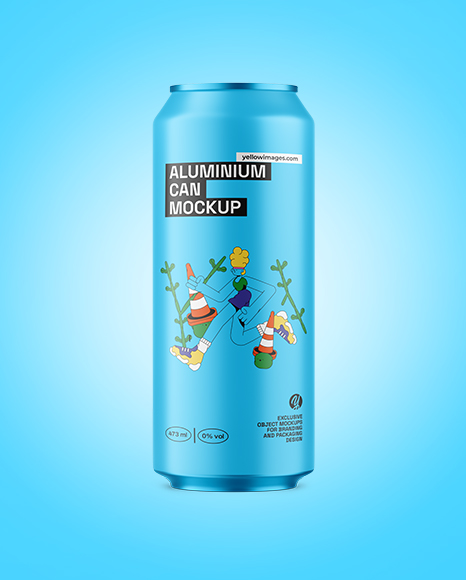 473ml Matte Aluminium Drink Can Mockup