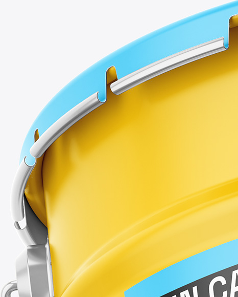 Matte Tin Can w/ Metallic Handle Mockup