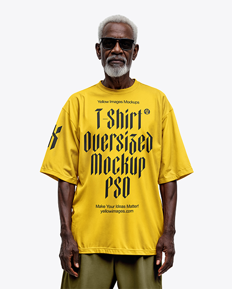 Elderly Afro-American Man Wearing Oversized T-Shirt & Sweatpants Mockup - Buy+Your+Right+black+Printed+Half+Sleeve+T-Shirt+For+Men+...