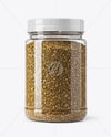 Clear Plastic Jar with Za'atar Spice Mockup