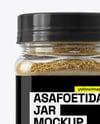 Clear Plastic Jar with Asafoetida Spice Mockup