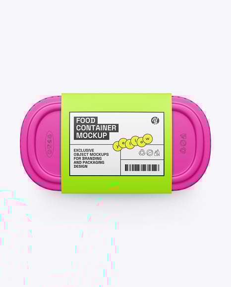 Matte Plastic Container in Paper Sleeve Mockup