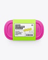 Matte Plastic Container in Paper Sleeve Mockup