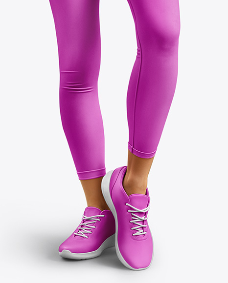 Woman Wearing a Crop Top and Leggings Mockup