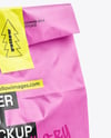 Paper Bag with Sticker Label Mockup
