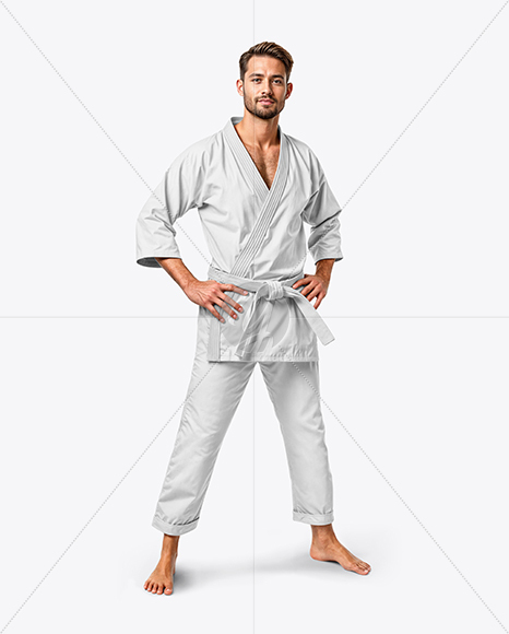 Man Wearing a Jiu Jitsu Gi Uniform Mockup
