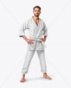 Man Wearing a Jiu Jitsu Gi Uniform Mockup