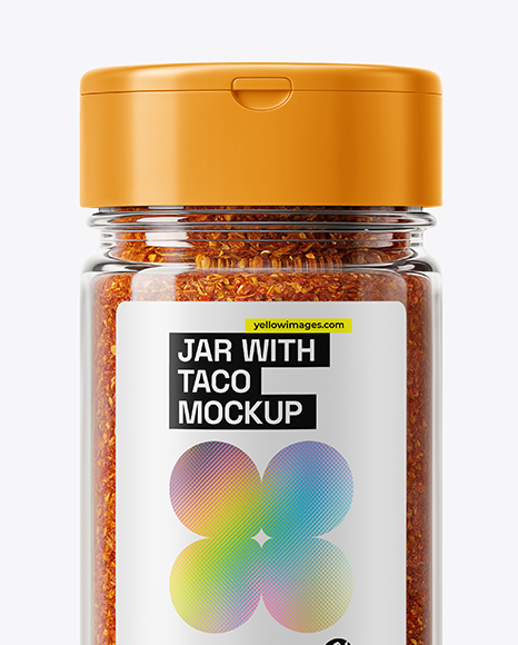 Glass Jar with Taco Seasoning Mockup
