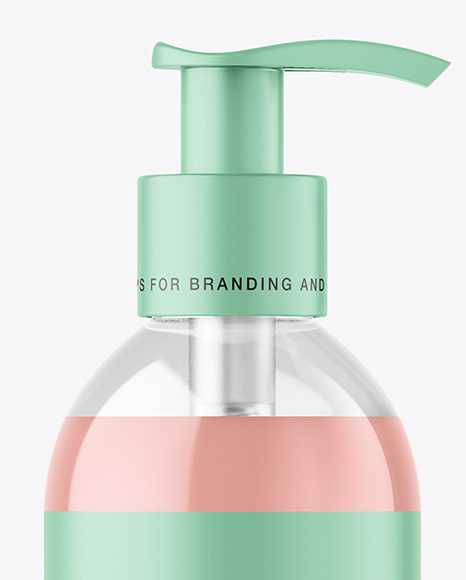 Clear Cosmetic Bottle with Pump Mockup