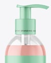 Clear Cosmetic Bottle with Pump Mockup