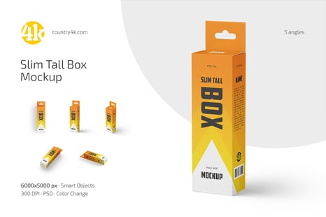 Slim Tall Box Mockup Set
