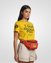 Woman Wearing T-Shirt with Fanny Pack Mockup