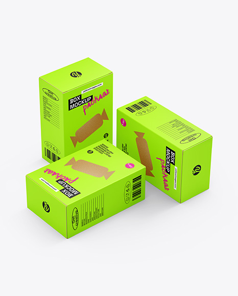 Three Paper Boxes Mockup