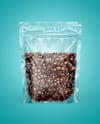 Transparent Pouch with Coffee Beans Mockup