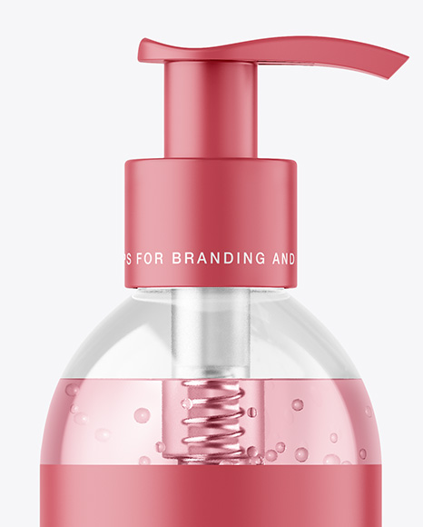Clear Cosmetic Bottle with Pump Mockup