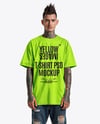 Man with Tattoo and Mohawk Hairstyle Wearing T-shirt Mockup