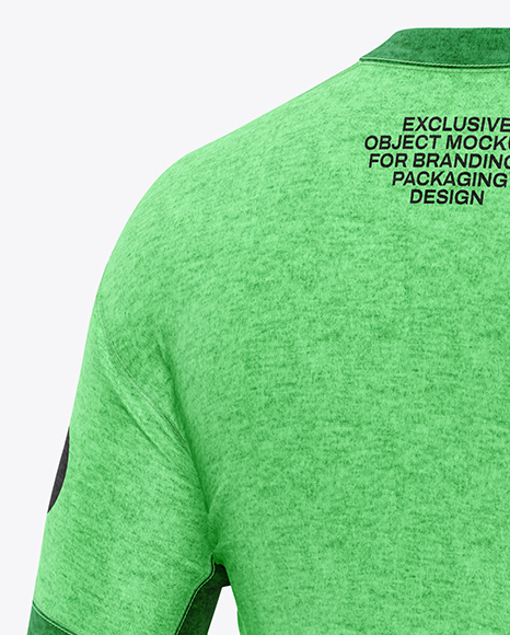 Heather T-Shirt Mockup - Back Half Side View