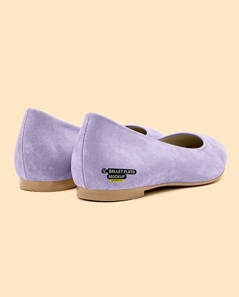 Pair of Suede Ballet Flats Mockup