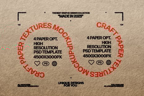Craft Paper Textures Mockup - Effects