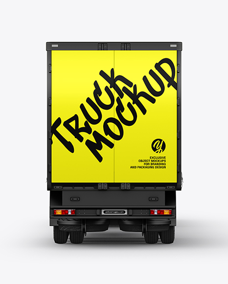 Semi Trailer Truck Mockup - Back View - Vehicle wrap mockup