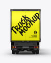 Semi Trailer Truck Mockup - Back View