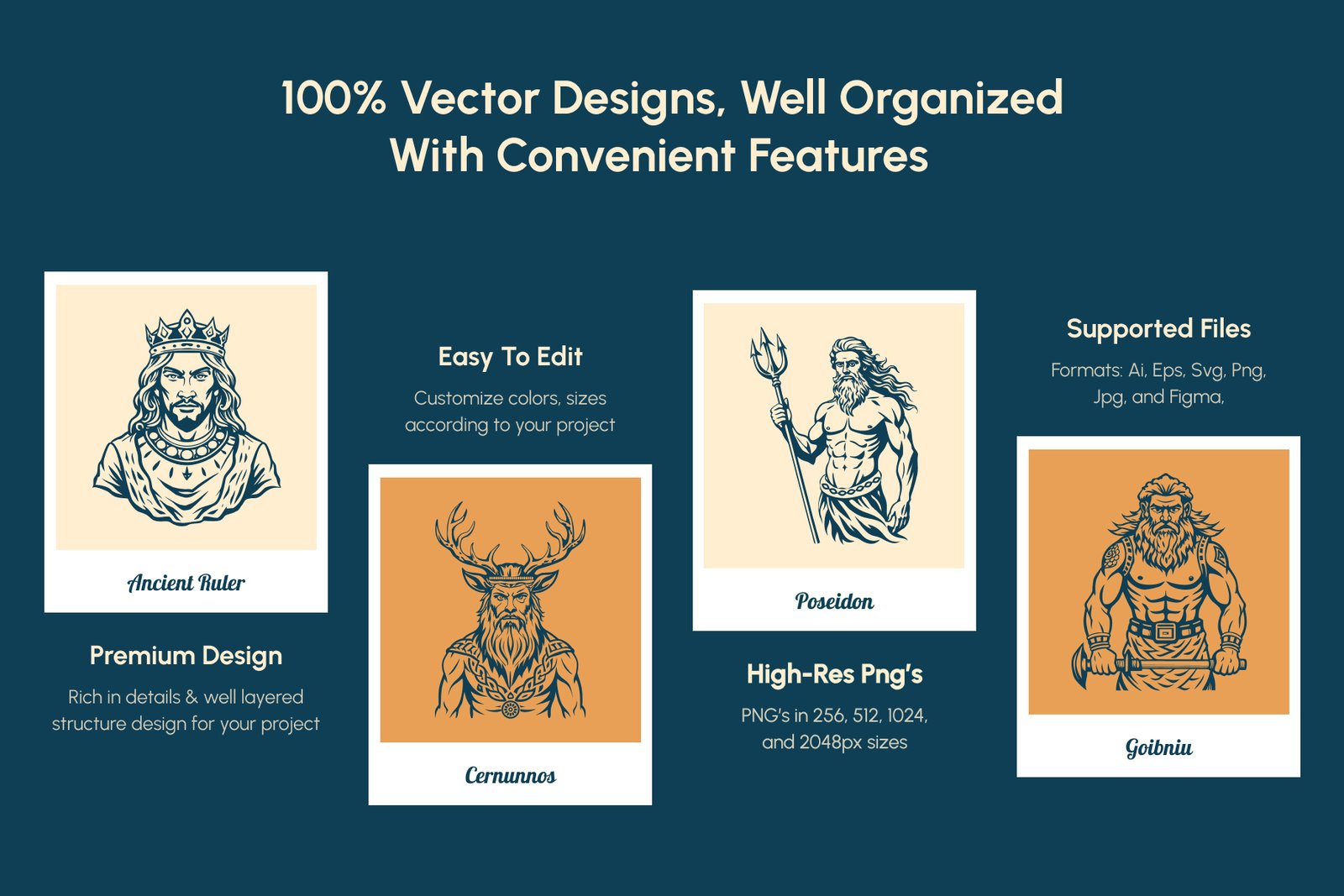 Vintage God Vector Illustration