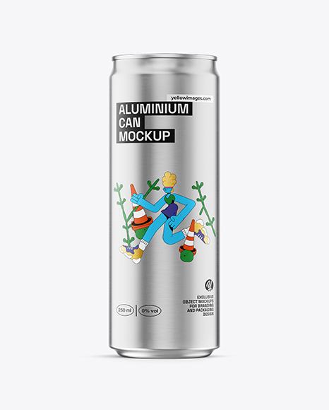 Slim Aluminium Drink Can with Matte Finish Mockup