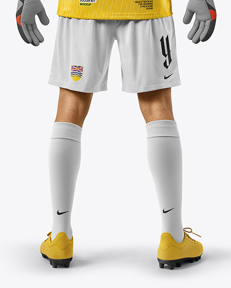 Soccer Goalkeeper Wearing Long Sleeve Jersey and Shorts Mockup